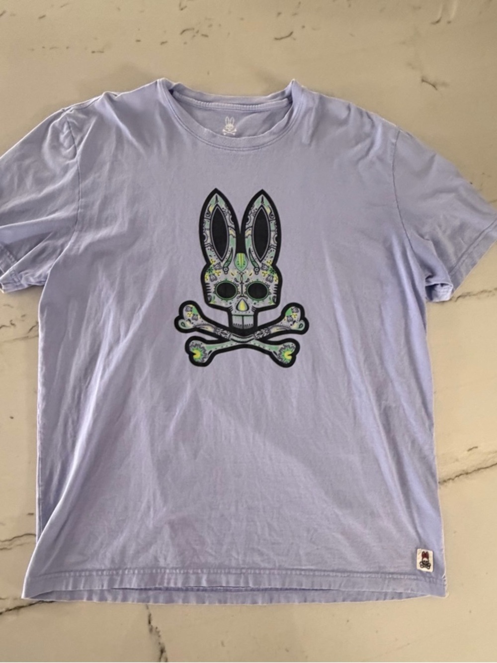 Psycho Bunny Logo T-Shirt Men's Size 8 Purple Pima Cotton